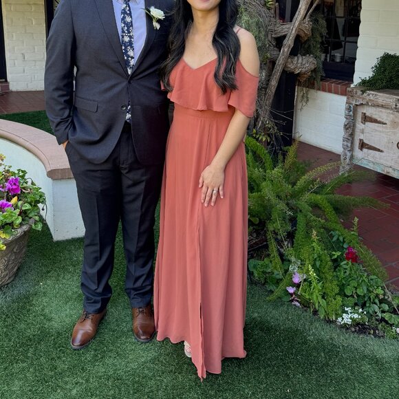 Birdy Grey Terracotta Jane Convertible Bridesmaid Dress S Chiffon Maxi - Picture 8 of 8